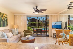 Condo, 1 Bedroom | Living area | Smart TV - Papakea E201 1 Bedroom, 1 Bath 1 Condo by Redawning (Lahaina)
