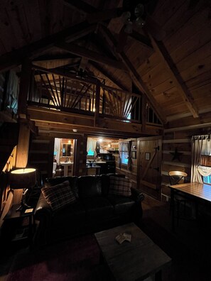 TV, fireplace, DVD player, music library