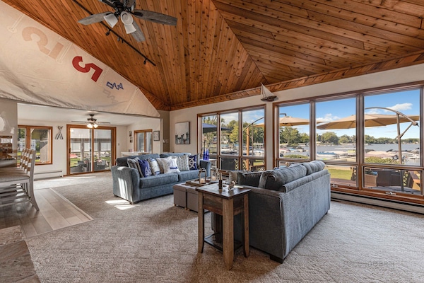 TV, fireplace, foosball