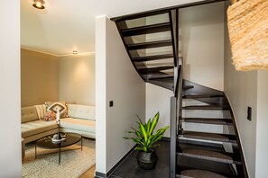 تلفزيون ذكي، مدفأة، كُتُب، مكتبة فيديو