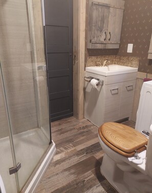 Dusche, Haartrockner, Bidet, Handtücher