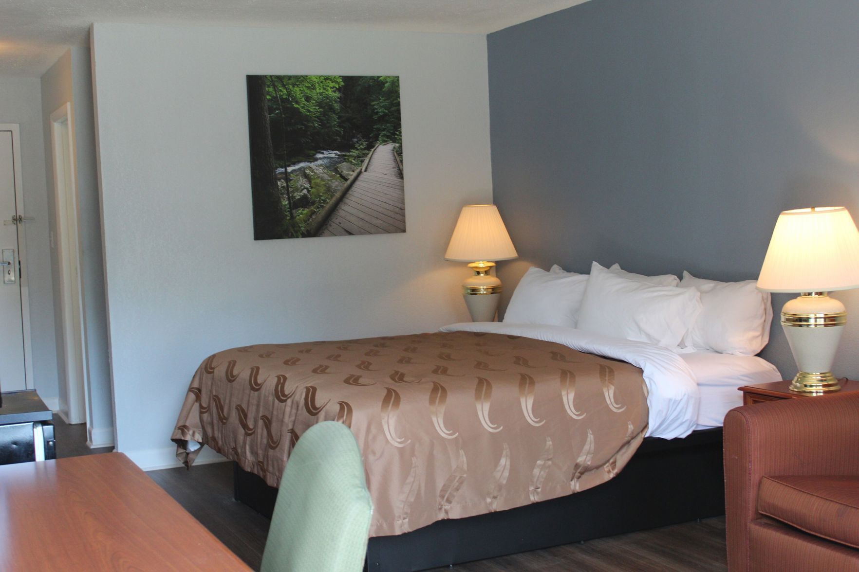 Couette en duvet d'oie, rideaux occultants, fer et planche à repasser