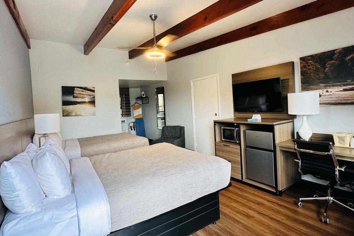 Standard Room, 2 Queen Beds, Non Smoking | Down duvets, blackout curtains, iron/ironing board, free WiFi