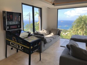 TV, foosball, books