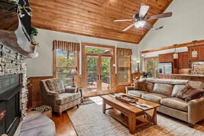 Fernseher, Kamin, Videospiele, DVD-Player