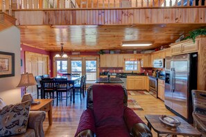 TV, fireplace, video games, DVD player - New River Ramble - riverfront with massive game room, hot tub, fire pit (Todd)