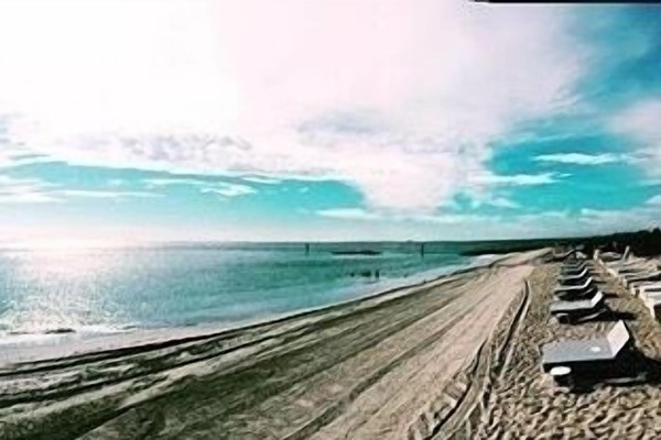 Espreguiçadeiras, toalhas de praia