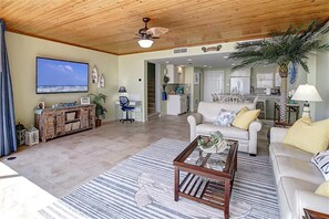 TV, Netflix, table tennis, streaming services - Coastal Calm | Split level condo with ocean views (Port Aransas)
