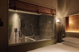 Hair dryer, slippers, bidet, towels