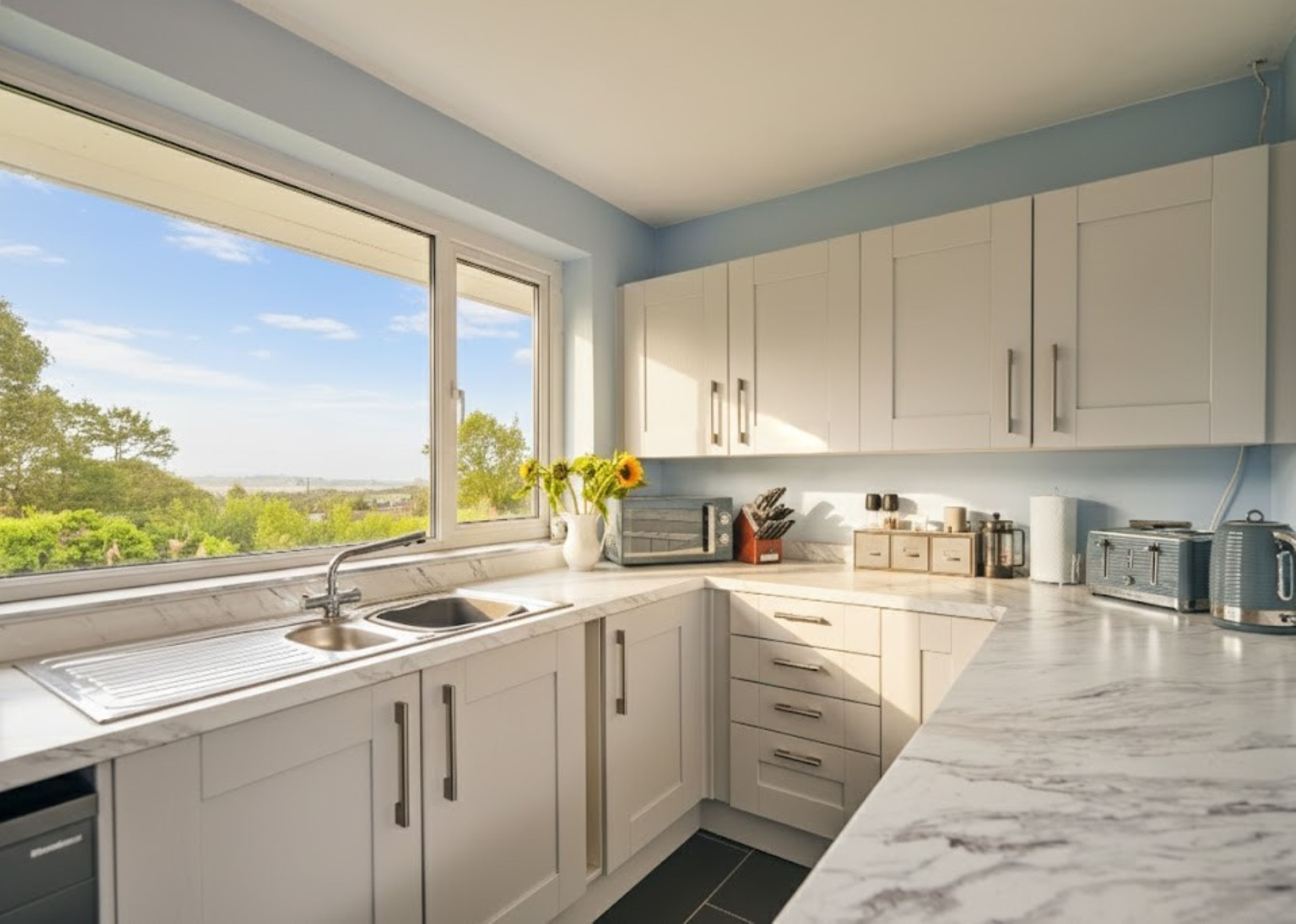 Dishwasher, toaster, high chair