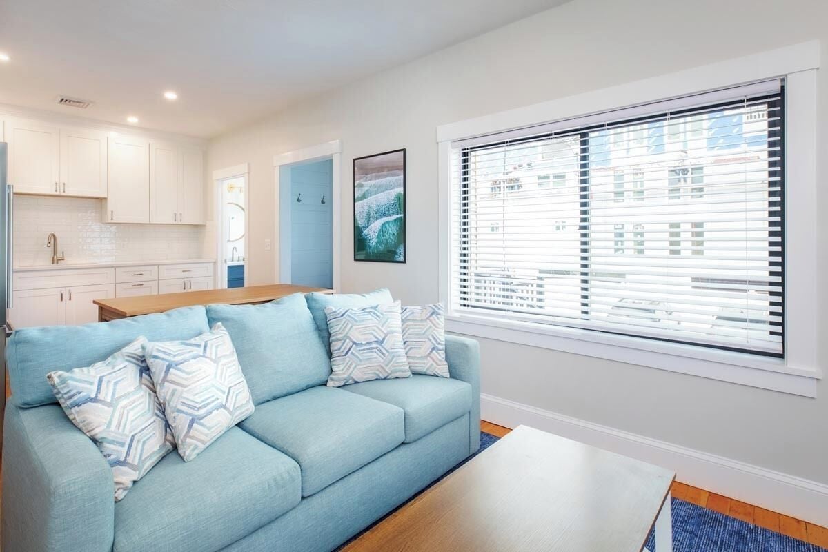 surfhouse suite | living area | 55-inch smart tv with cable channels