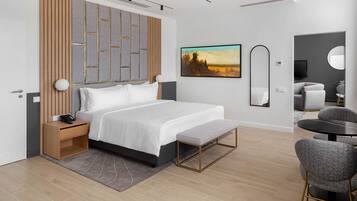 55-inch flat-screen TV with satellite channels, TV