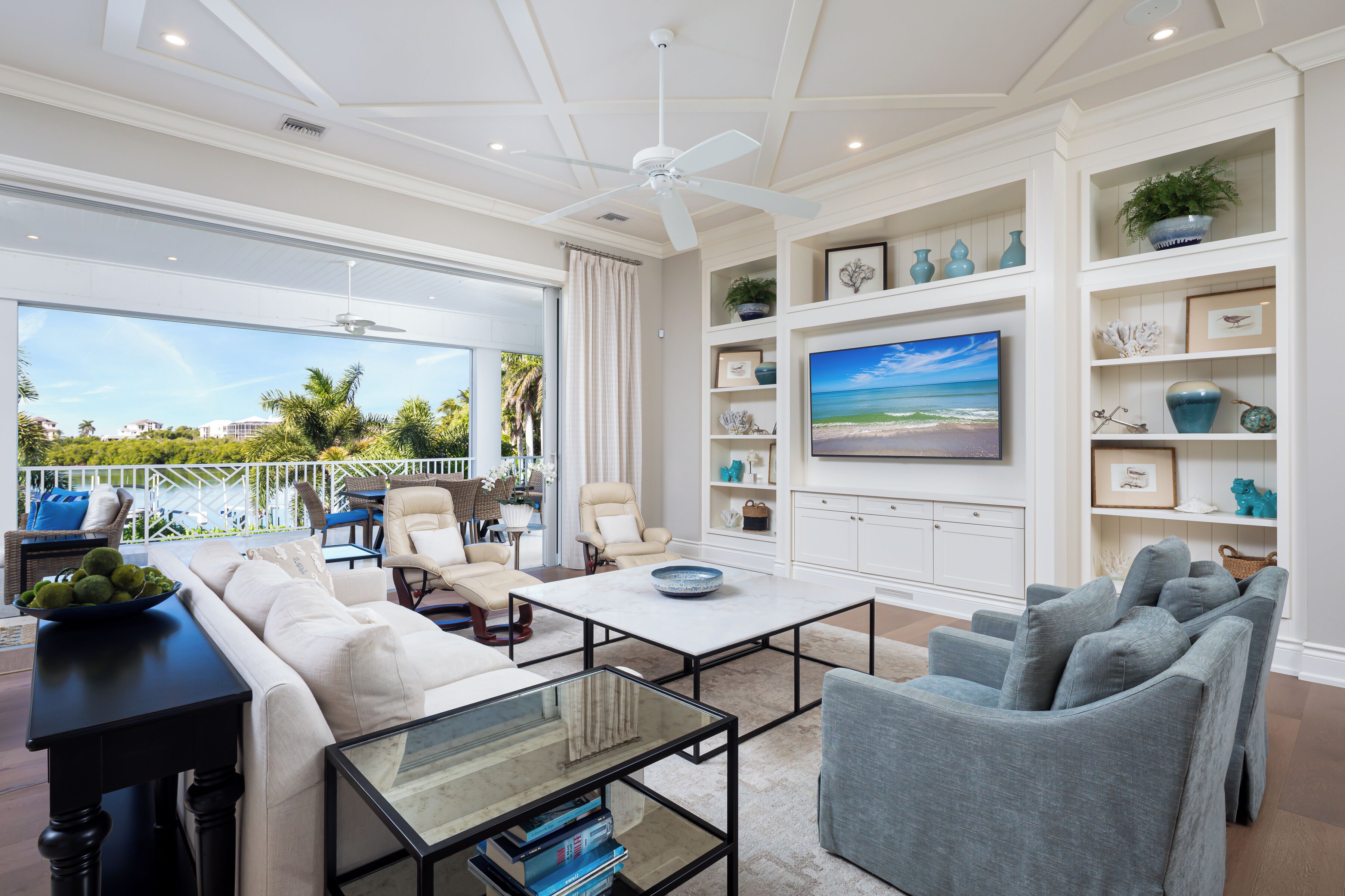 Smart TV, fireplace, foosball, table tennis