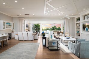 Smart TV, fireplace, table football, ping pong - Bayfront Luxury Estate – 5BR, Heated Pool, Spa, Gulf Access & Walk to Beach (Bonita Springs)