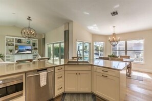 Fridge, microwave, oven, stovetop - Gorgeously renovated 4 BDR, 3 BTH, waterfront home (Marco Island)