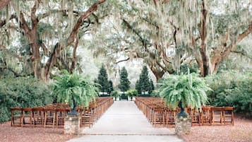 Outdoor banquet area