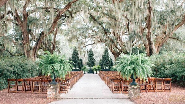 Outdoor banquet area