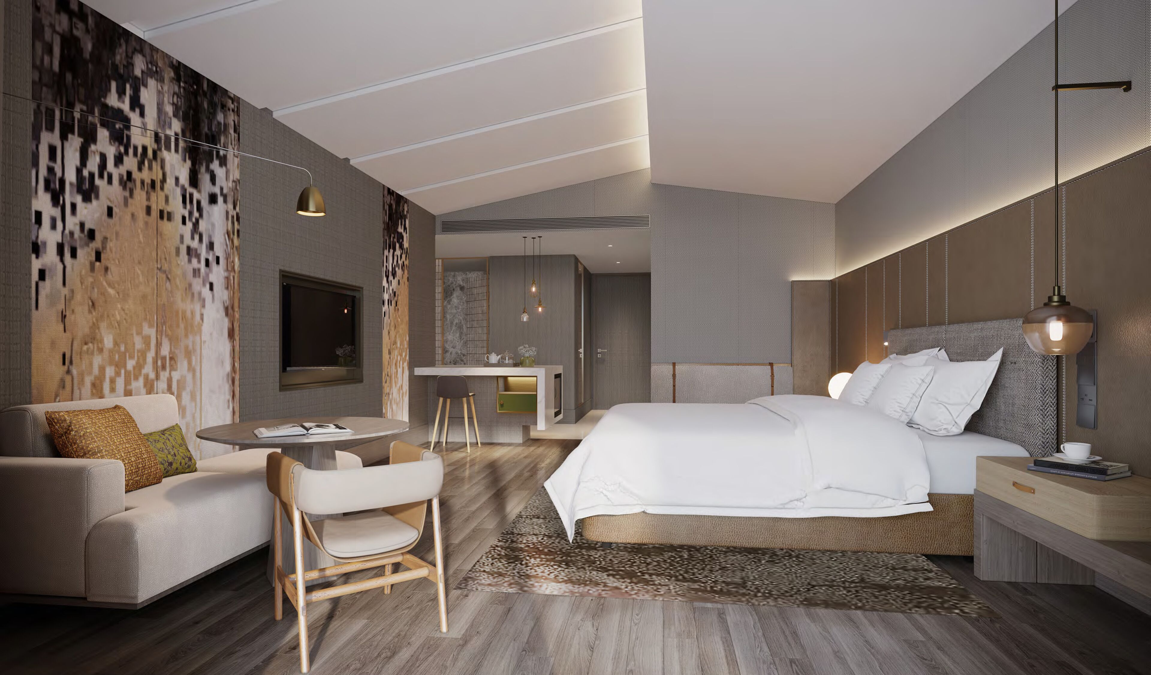 Premium kamer, 1 kingsize bed, uitzicht op bergen | Een minibar, een kluis op de kamer, een bureau, een laptopwerkplek