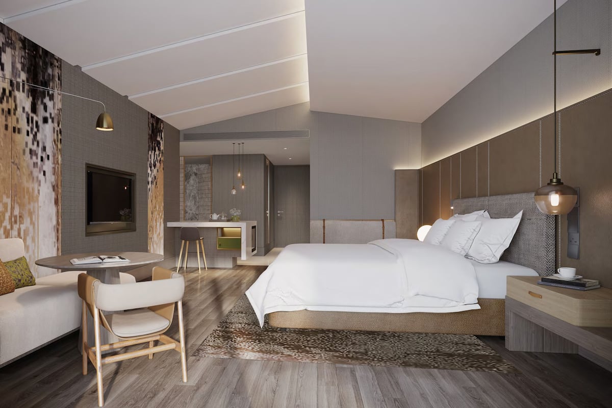 Quarto premium, 1 cama King, vista para a montanha | 1 quarto, frigobar, cofres nos quartos, escrivaninha