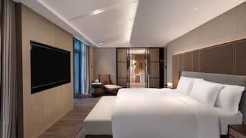 Premium Room, 1 King Bed, Lake View | Minibar, in-room safe, desk, laptop workspace