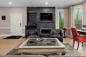 Smart TV, fireplace, printers