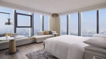1 Schlafzimmer, hochwertige Bettwaren, Betten mit Memory-Foam-Matratzen