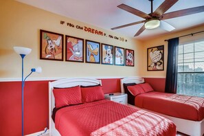 2 bedrooms, desk, iron/ironing board, travel cot