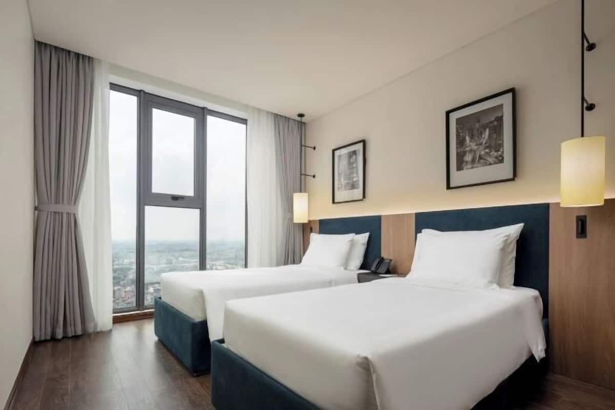1 slaapkamer, luxe beddengoed, bedden met traagschuimmatras, een minibar