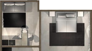 A modern kitchen with a central island, a dining area with a table and chairs, and a built-in bench seating area. - Apartment 'App 202 Palazzo Cavour' with Mountain View, Wi-Fi and Air Conditioning (Bolzano)