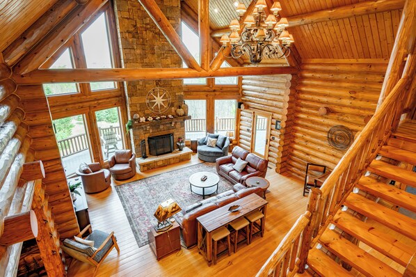 Smart TV, fireplace, DVD player, foosball