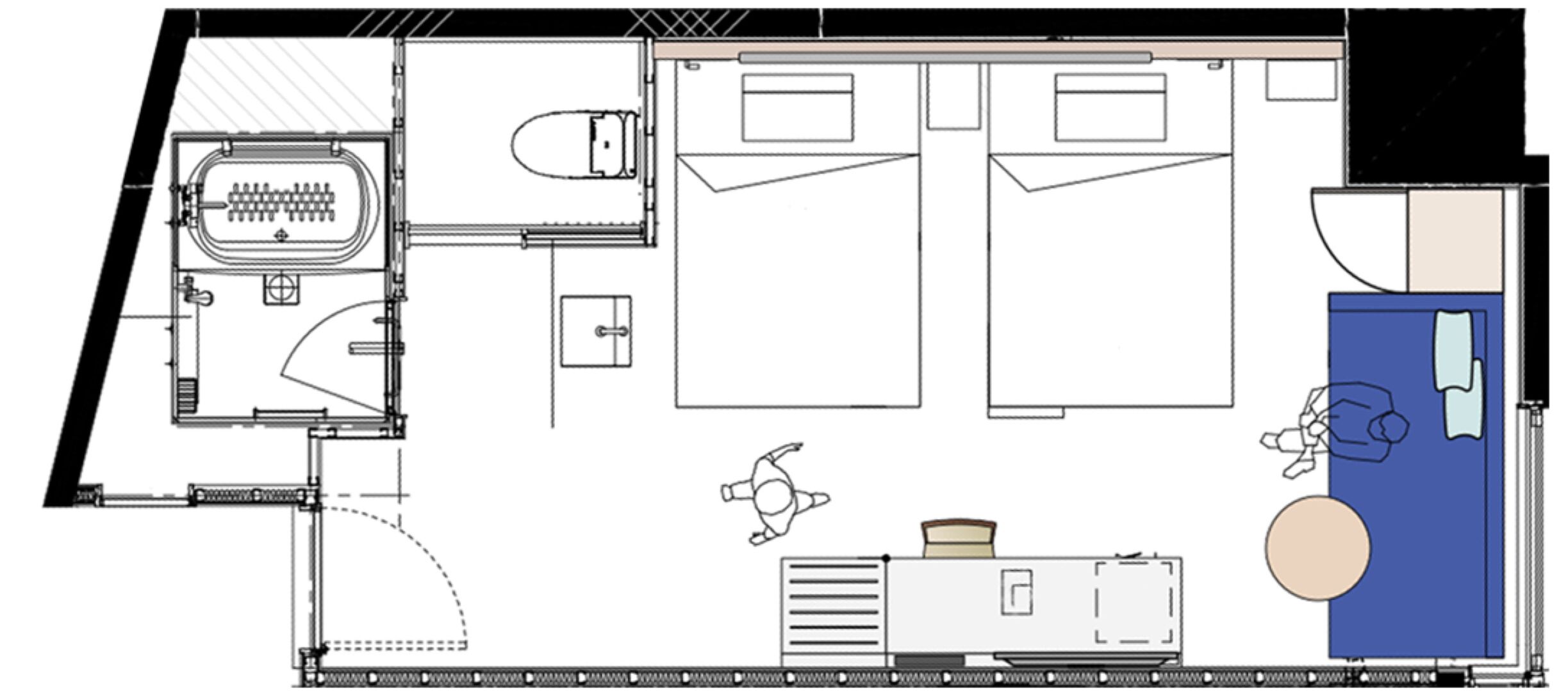deluxe twin room, non smoking | floor plan
