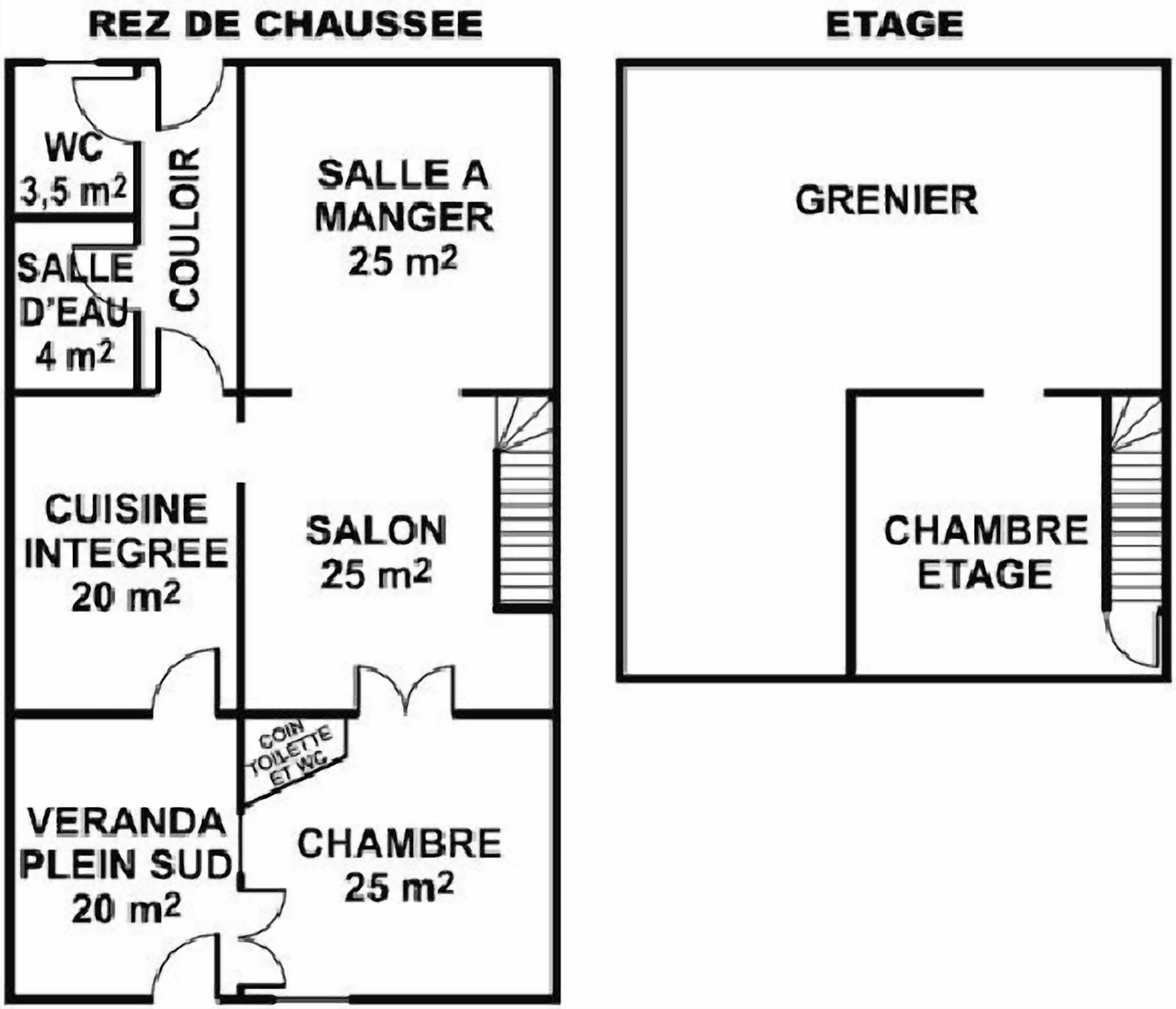 A hotel floor plan with a kitchenette, dining area, living room, and two bedrooms.