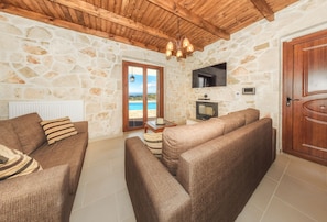 Villa Tradition, 3 chambres, vue piscine | Coin séjour