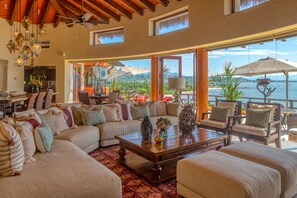 TV, fireplace, DVD player, books