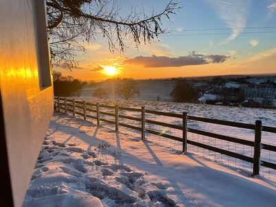 Shepherds Hut with stunning views located on the edge of the peak district