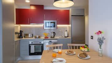 Standard Apartment, 2 Bedrooms | Private kitchen | Full-sized fridge, microwave, oven, stovetop