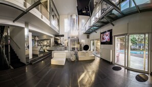 Luxury Villa | Living area | 60-inch LED TV with digital channels - Villa BOND with Private Swimming Pool (Marathon)