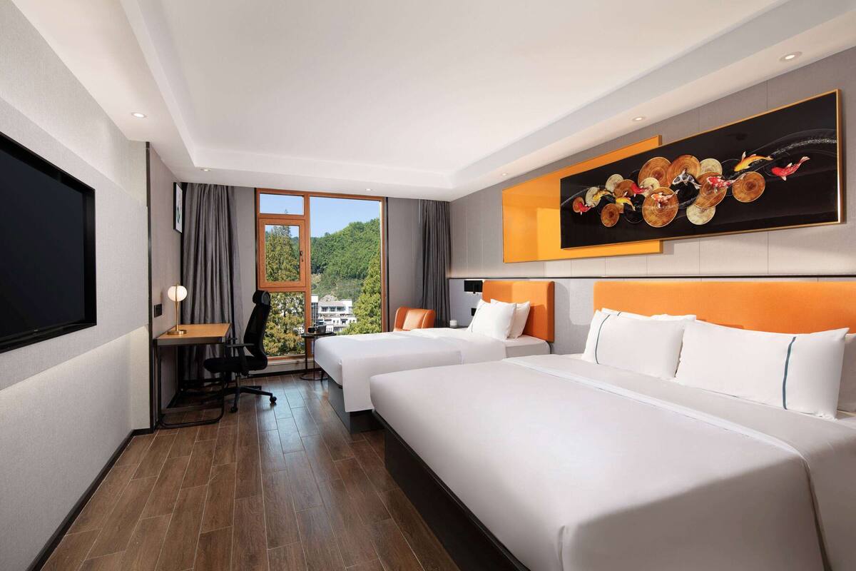 Room, 2 Double Beds, Non Smoking (Smart Premier) | Desk, free WiFi, bed sheets