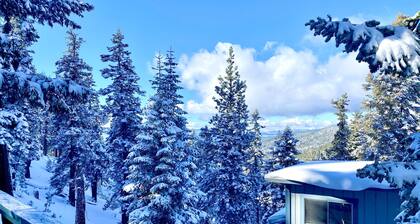 Tahoe Mountain Condo with Tree Filtered Lake Views.