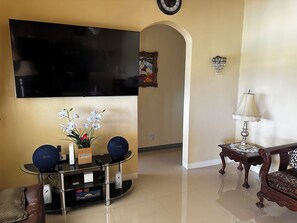 TV connectée, cheminée, chaßne hi-fi