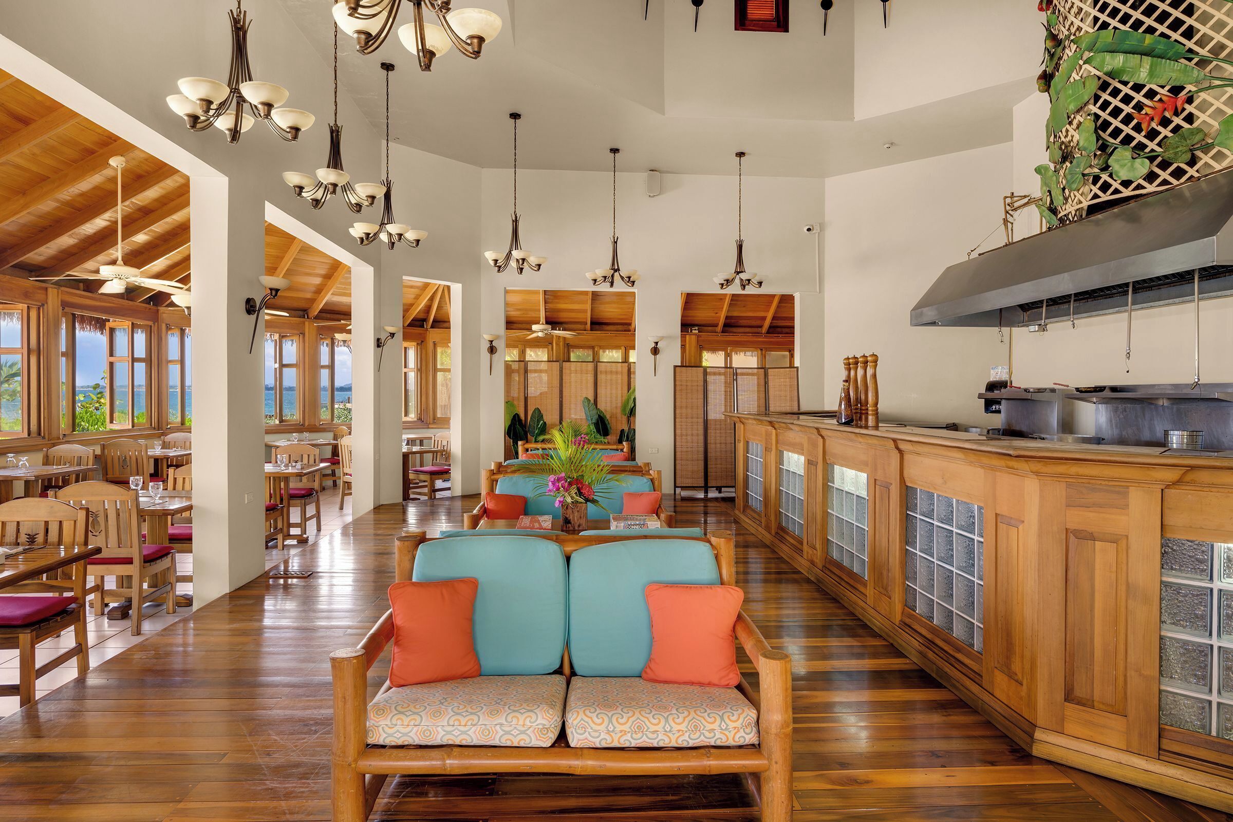 breakfast, lunch, dinner served; international cuisine, beach views