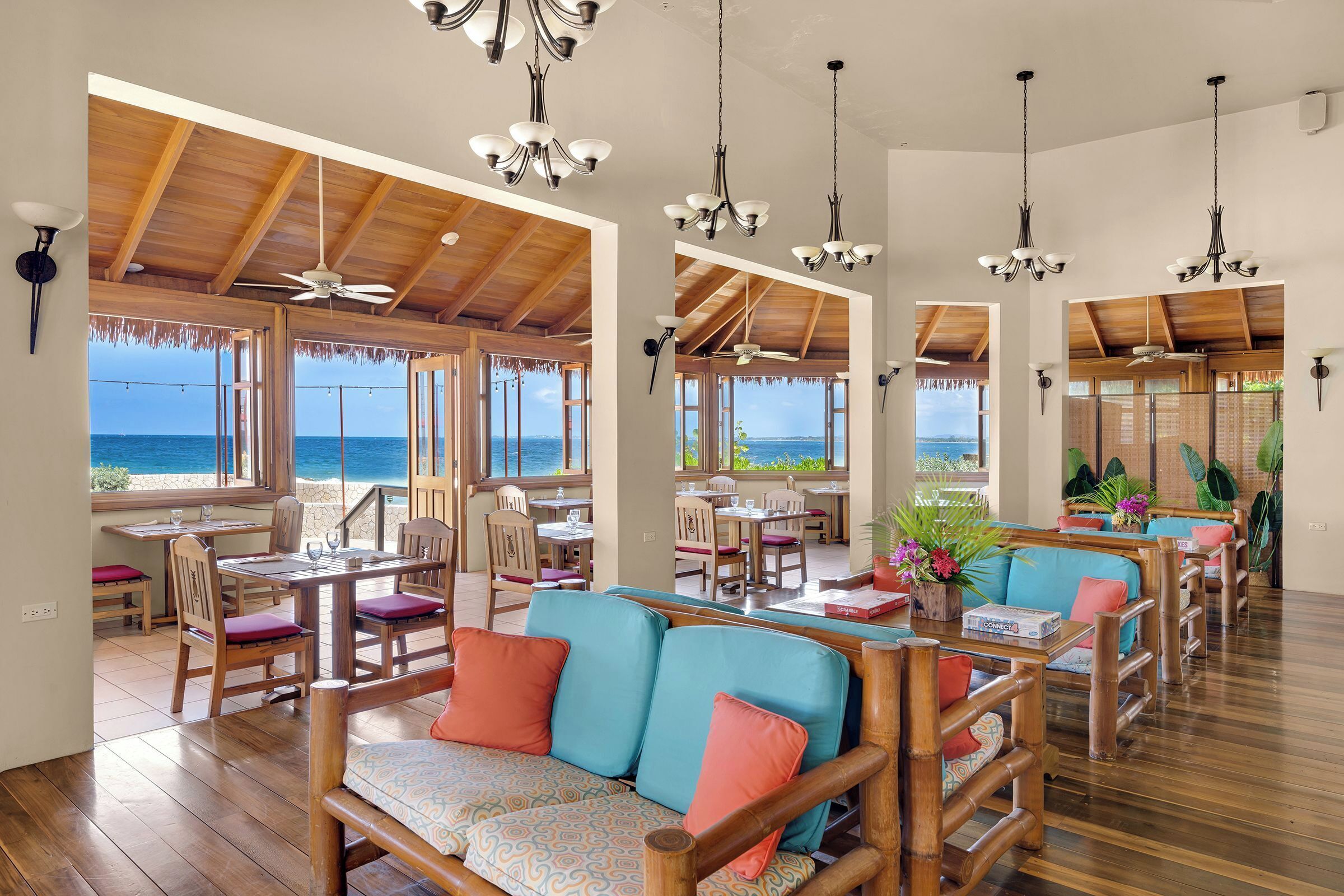 breakfast, lunch, dinner served; international cuisine, beach views