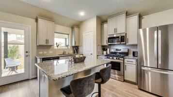 Well-equipped kitchen. Cook a full Thanksgiving dinner with the fully stocked kitchen. Kitchen includes dishwasher, toaster, blender, rice cooker and cooking and baking utensils, and spices.