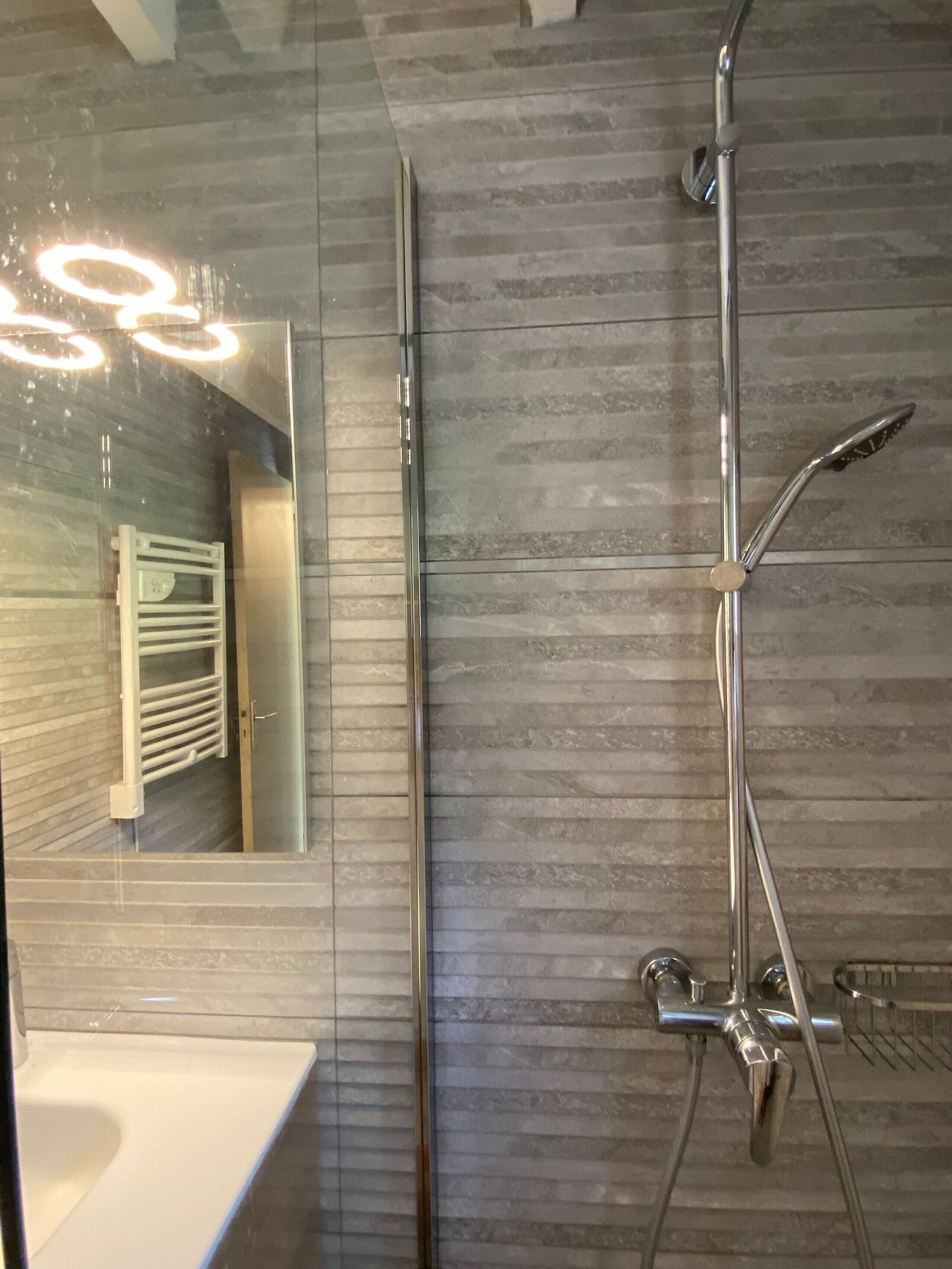 Shower, hair dryer