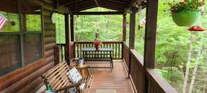 Outdoor dining - " Lazy Bears Cabin" Located in Cherry Log
Highly Rated 9.8 overall by Guest (Blue Ridge)