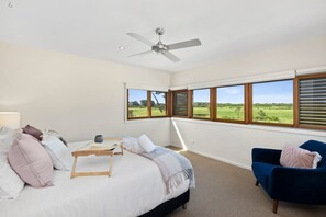 4 bedrooms, desk, iron/ironing board, travel cot