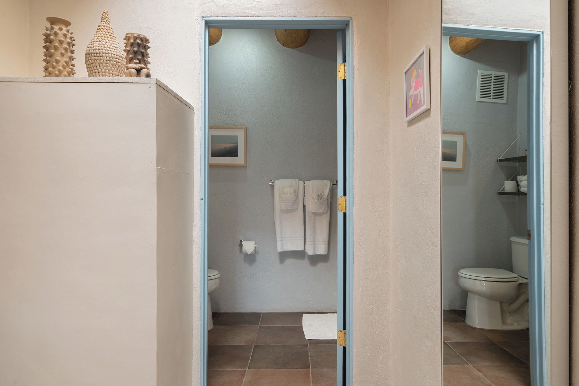 Peek into the bathroom.