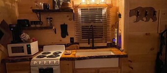 Snowmobilers private cabin, on the trails