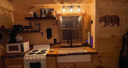 Snowmobilers private cabin, on the trails