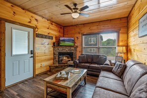 Smart TV, fireplace, video games, table football